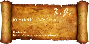 Kuczkó Júlia névjegykártya