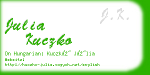 julia kuczko business card